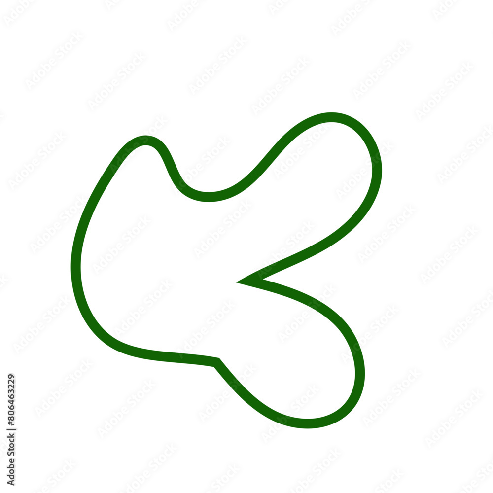 Obraz premium Green outline abstract shapes vector 