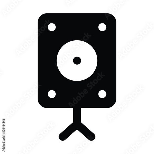 Simple Speaker solid icon. The icon can be used for websites, print templates, presentation templates, illustrations, etc