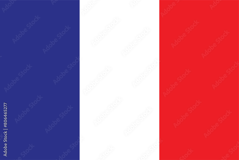 The flag of France. Flag icon. Standard color. Vector illustration. The flag of France. Flag icon. Standard color. Vector illustration.