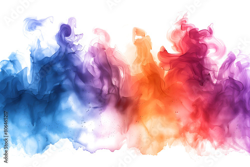 Pastel colored abstract watercolor paint stain on transparent background. © Steves Artworks