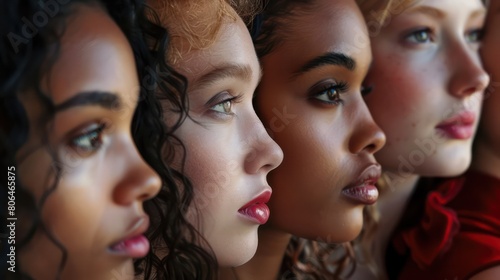 Beauty of many nationalities Group of women of various races.