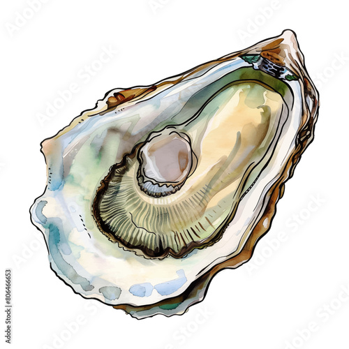 oyster watercolor digital painting good quality