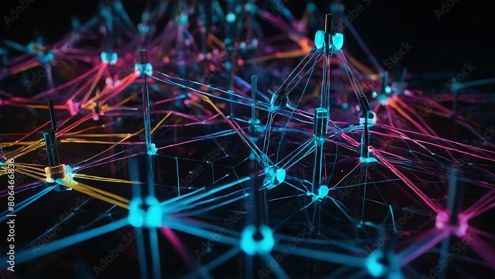 abstract light background Blockchain Connectivity Digital Mesh