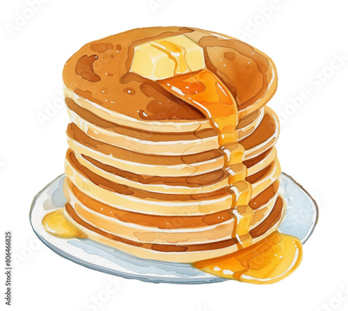 pancake watercolor digital painting good quality