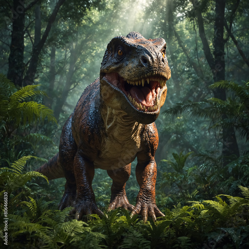 A T-Rex dinosaur in a fantastic jungle.  © Star Way