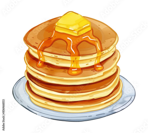 pancake watercolor digital painting good quality