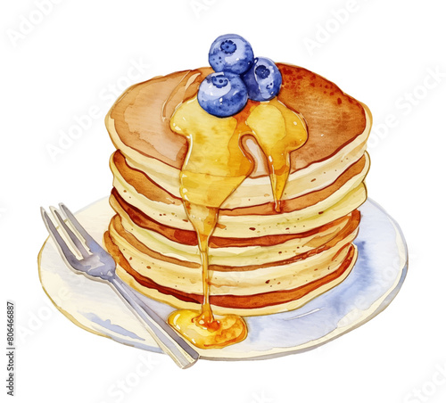 pancake watercolor digital painting good quality