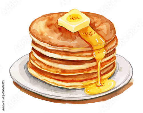 pancake watercolor digital painting good quality