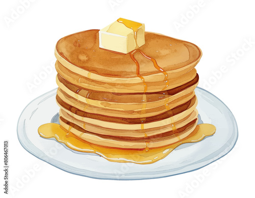 pancake watercolor digital painting good quality