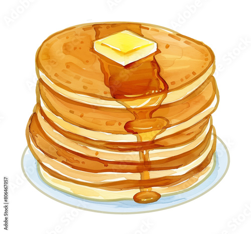 pancake watercolor digital painting good quality