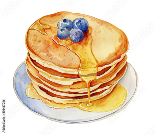 pancake watercolor digital painting good quality