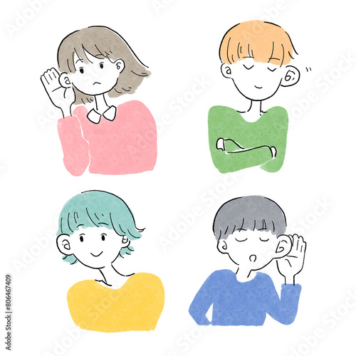 話を聞く人物のイラスト