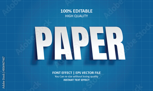 Editable paper 3D Text Effect photo