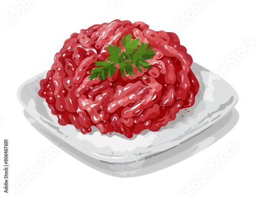 minced meat watercolor digital painting good quality