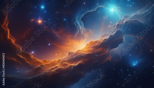 Nebula and galaxies in space. Abstract cosmos background #806469653