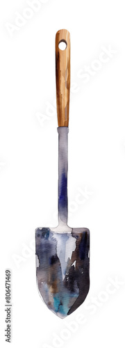 spade garden tool watercolor digital painting good quality