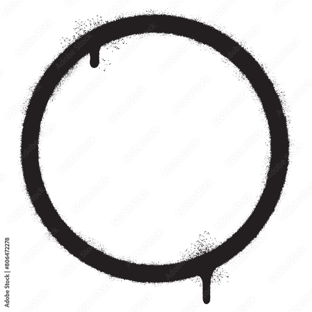 Spray Painted Graffiti Circle icon Sprayed isolated with a white background. graffiti Round symbol with over spray in black over white. Spray Painted Graffiti Circle icon Sprayed isolated with a white background. graffiti Round symbol with over spray in black over white.