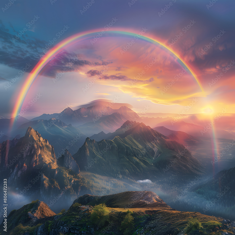 rainbow over the mountains