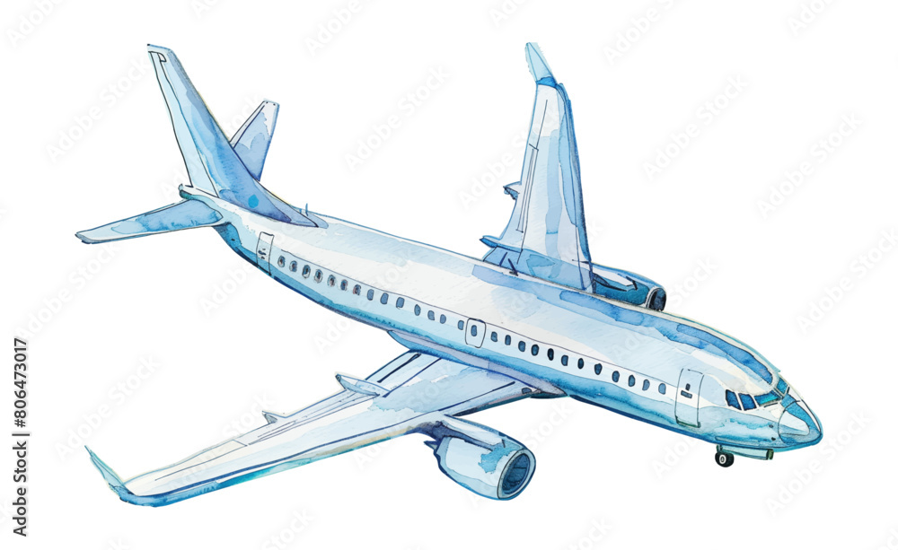 airplane watercolor digital painting good quality