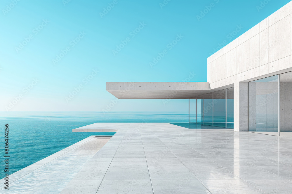 Modern buildings by the lake. Empty architectural background. Modern buildings by the lake. Empty architectural background.
