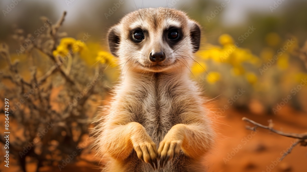 custom made wallpaper toronto digitalAmusing meerkat with a curious stance, tiny hands clasped