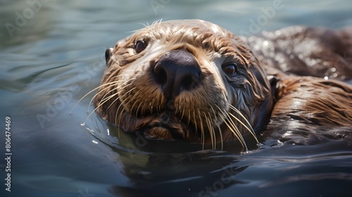 Blissful sea otter floating on its back, © Visual Aurora