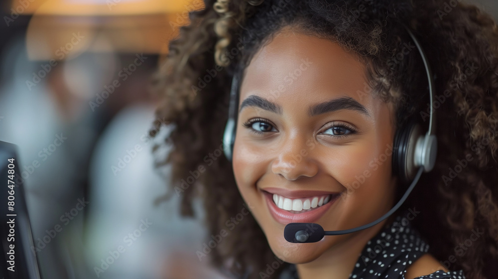 African-American female dispatcher, Technical Support officer African-American female dispatcher, Technical Support officer