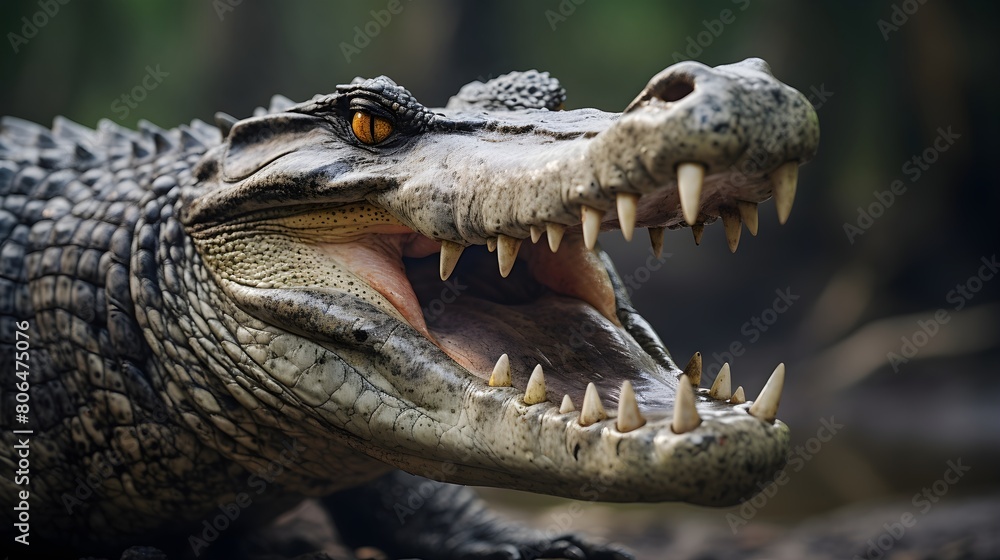 Fototapeta premium Crocodile's jaw in focus