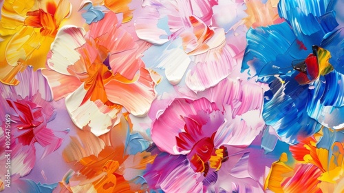 Beautiful floral background. Beautiful background. Colorful flowers. Oil painting. Abstract art background. 