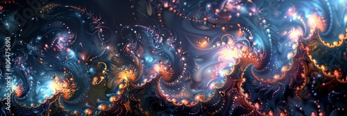 abstract fractal patterns with scientific inspiration