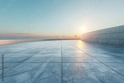 Concrete outdoor square building,Empty architectural background.