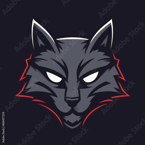 bobcat head simple logo solid flat color