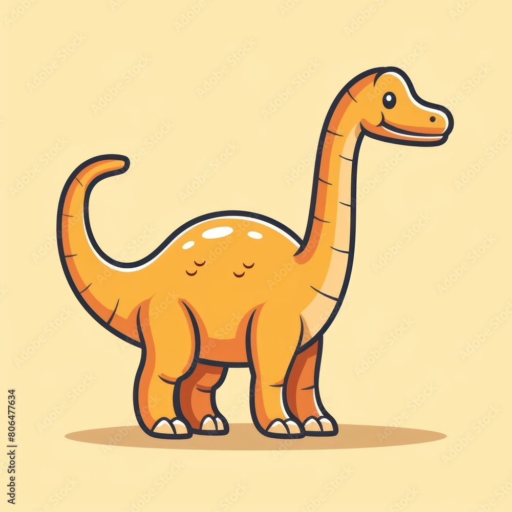 brachiosaurus cartoon flat illustration minimal line art brachiosaurus cartoon flat illustration minimal line art