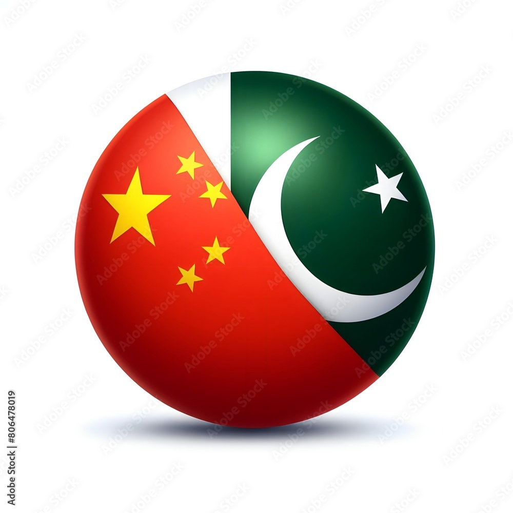 Pakistan and china flag isolated on white background Pakistan and china flag isolated on white background