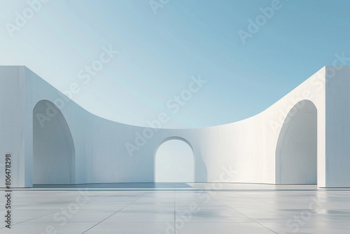 Concrete outdoor square building,Empty architectural background.
