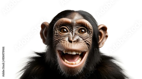 Playful chimpanzee with a mischievous grin © Visual Aurora