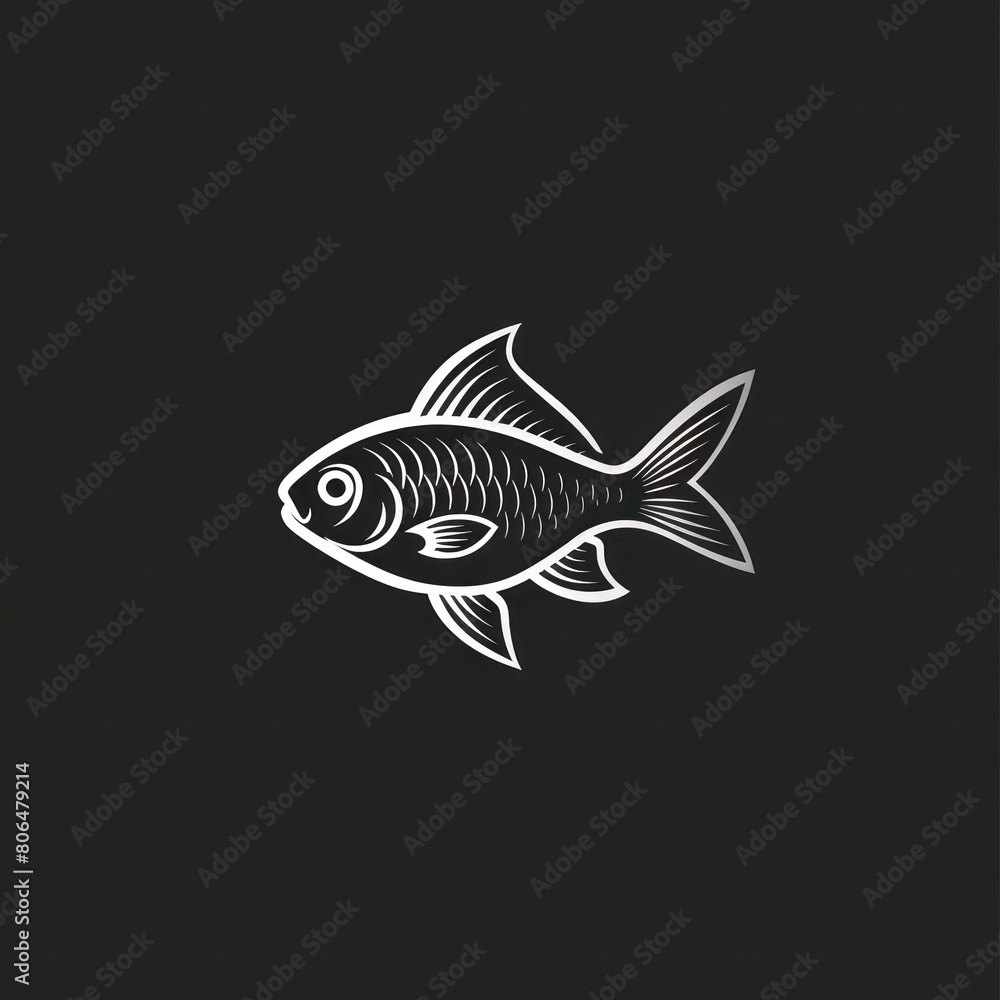 fish simple monoline shop logo vector fish simple monoline shop logo vector