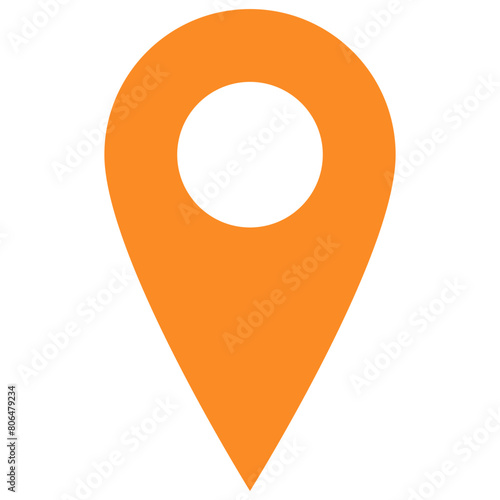 Orange marker with a white dot on it