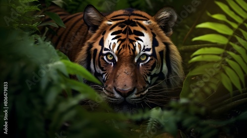 Silent tiger in the jungle,