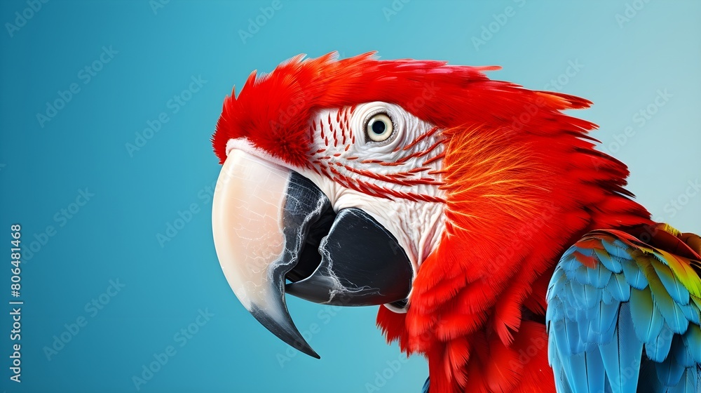 Fototapeta premium Vibrant macaw with striking plumage,