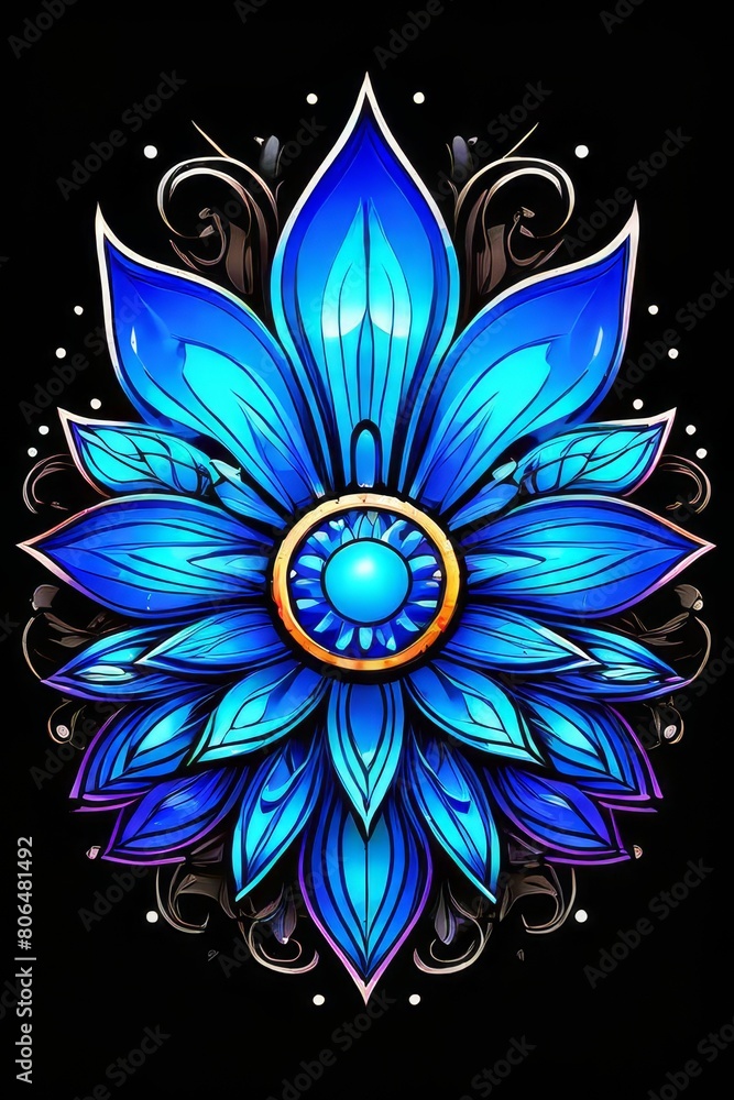 Fototapeta premium Single Flower Illustration on Background, ai