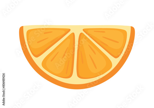 Orange Fruit Slice Icon Vector for Squash and Mojito Summer Drink Ingredients Element Illustration