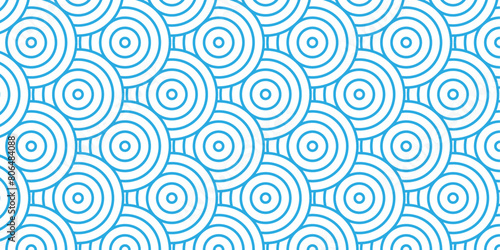Overlapping Pattern Minimal diamond geometric waves spiral and abstract circle wave line. blue color seamless tile stripe geometric create retro square line backdrop pattern background.