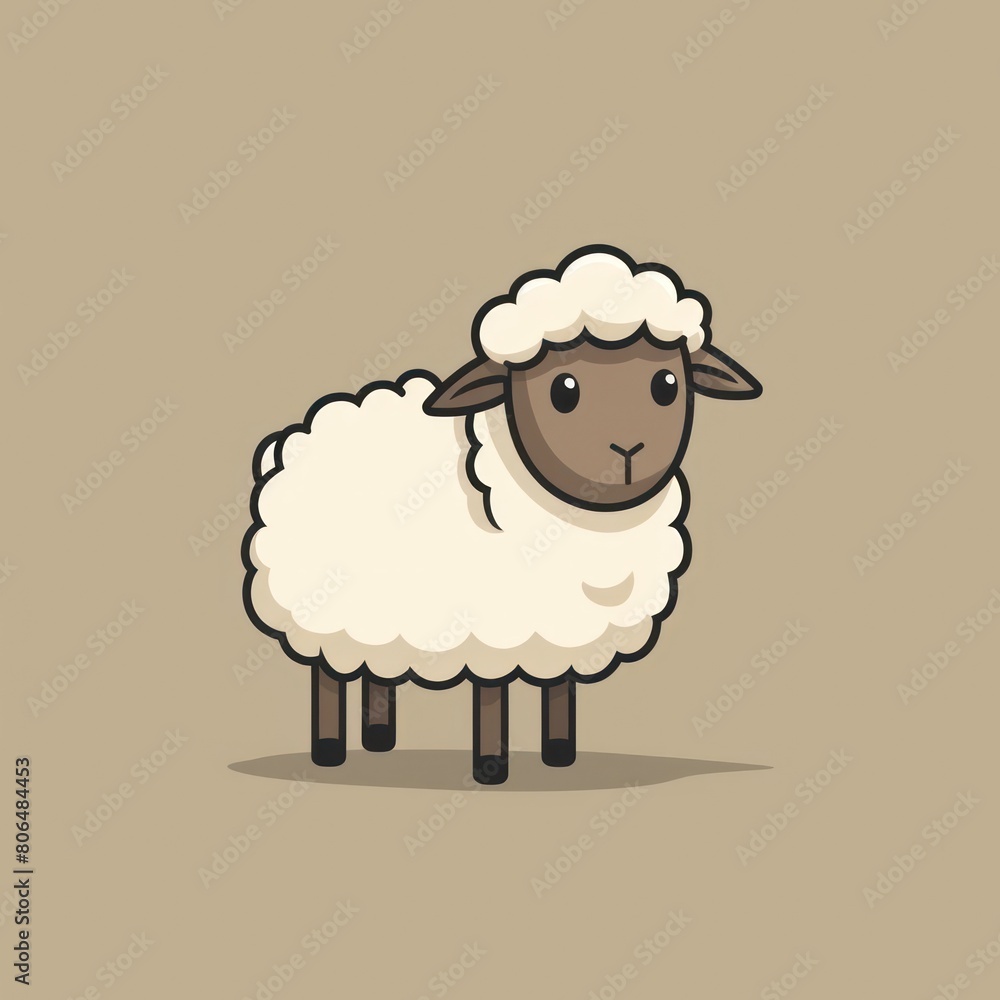 sheep cartoon flat illustration minimal line art sheep cartoon flat illustration minimal line art