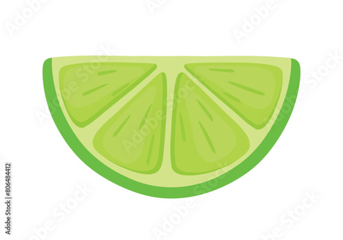 Lime Slice Icon Vector for Squash and Mojito Summer Drink Ingredients Element Illustration
