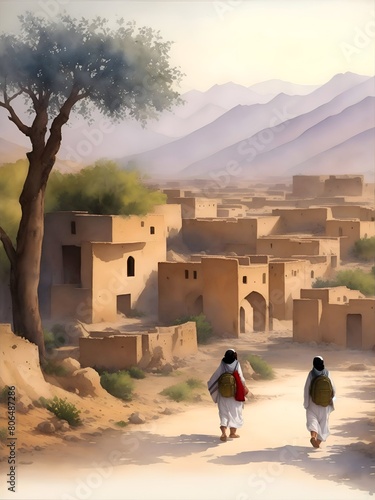 Baraki Barak Afghanistan Country Landscape Illustration Art photo