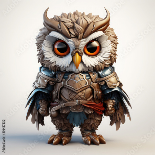 Watercolor Athena owl, clipart Illustration, Generative Ai © SantoshArt