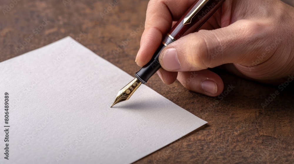 top view of sheet signed with fountain pen generative ai top view of sheet signed with fountain pen generative ai