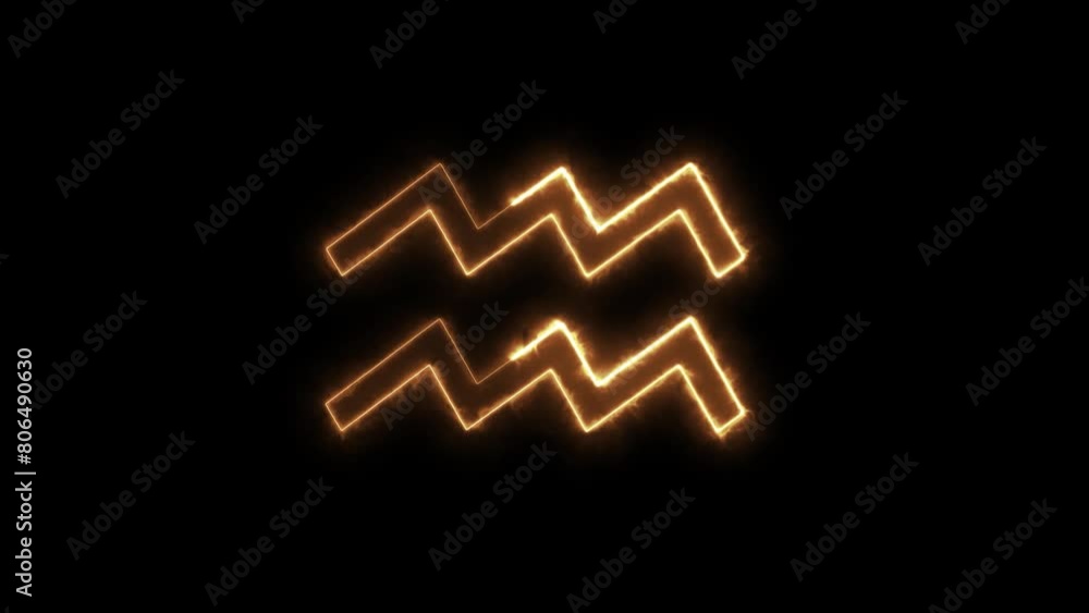 Aquarius zodiac symbol animation effect , Astrology sign animation glow sign effect Aquarius zodiac symbol animation effect , Astrology sign animation glow sign effect