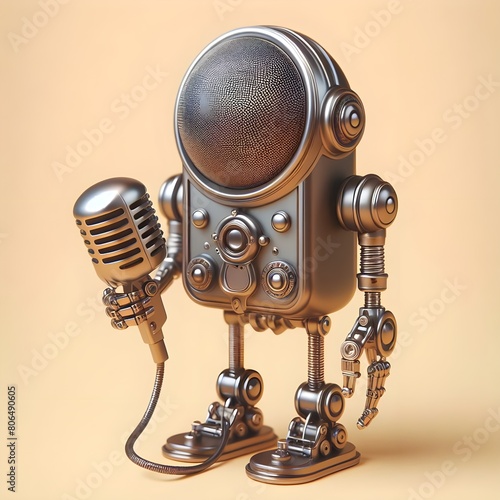 A vintage macrophone robot . photo